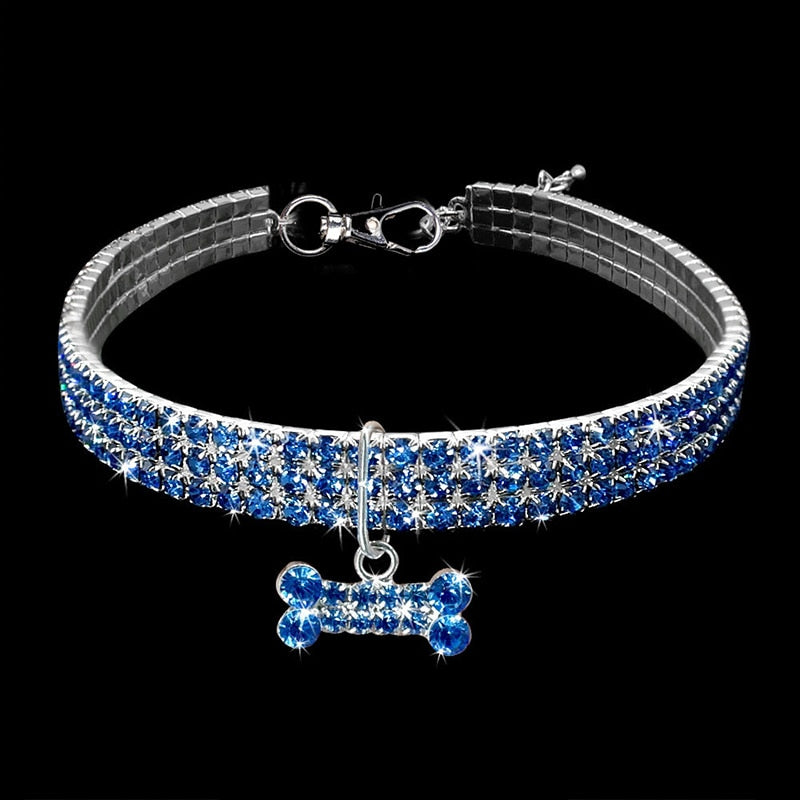 Bling Crystal Dog Collar Diamond Puppy Pet Shiny Full Rhinestone Necklace Collar Collars