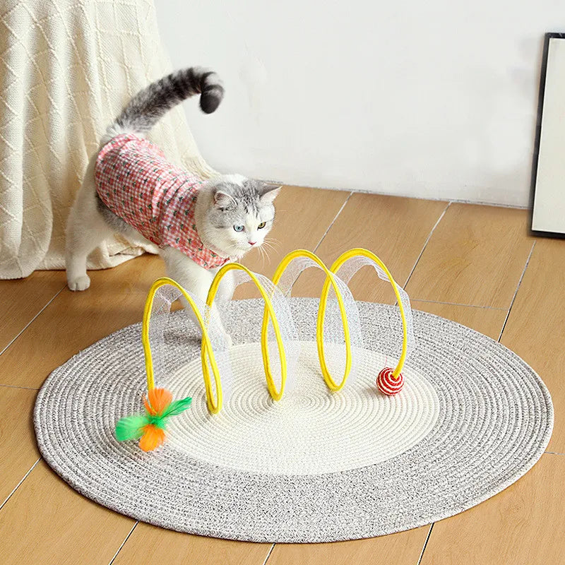 -play Cat Hunting Spiral Tunnel Toy