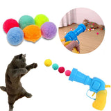 Cat Plush Silent Ball Gun Interactive Toy